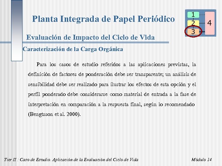 Planta Integrada de Papel Periódico Evaluación de Impacto del Ciclo de Vida Caracterización de