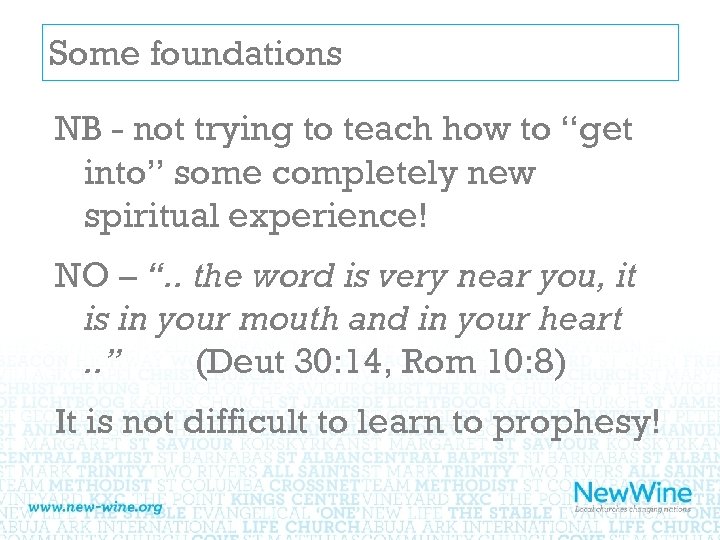 Some foundations NB - not trying to teach how to “get into” some completely