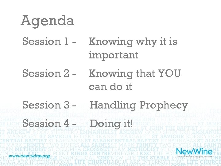 Agenda Session 1 - Knowing why it is important Session 2 - Knowing that