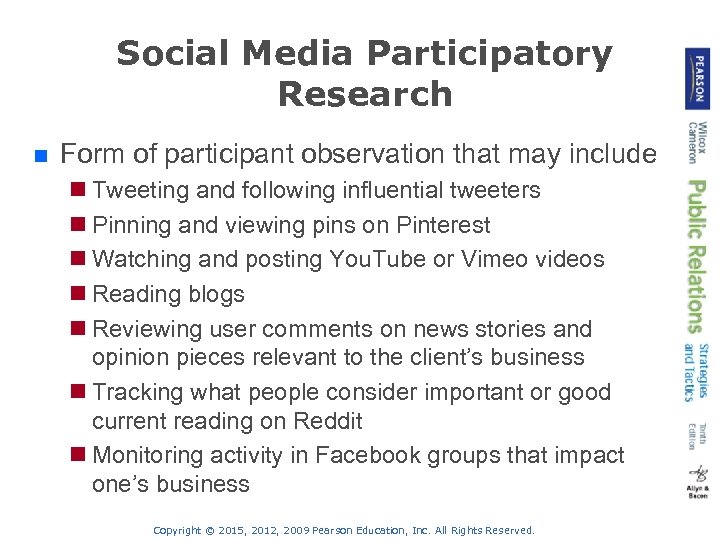 Social Media Participatory Research n Form of participant observation that may include n Tweeting