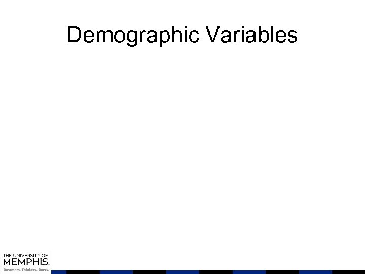 Demographic Variables 