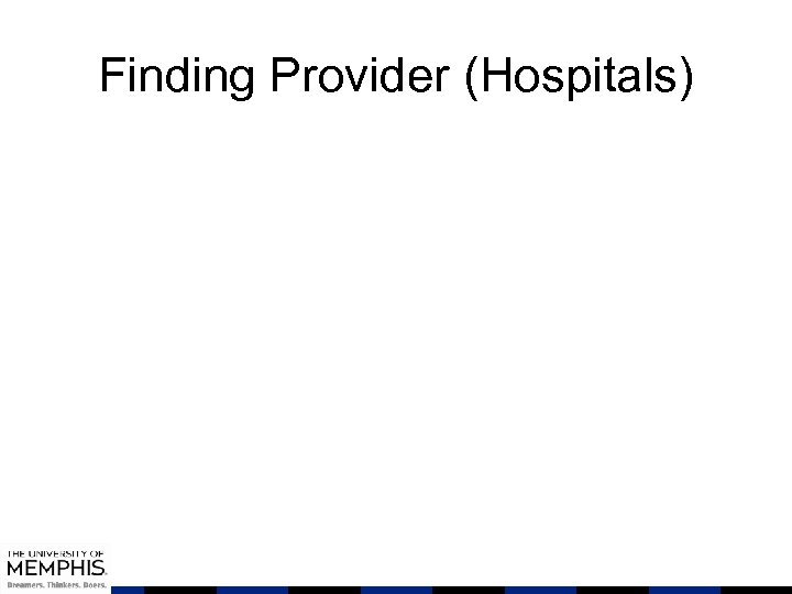 Finding Provider (Hospitals) 