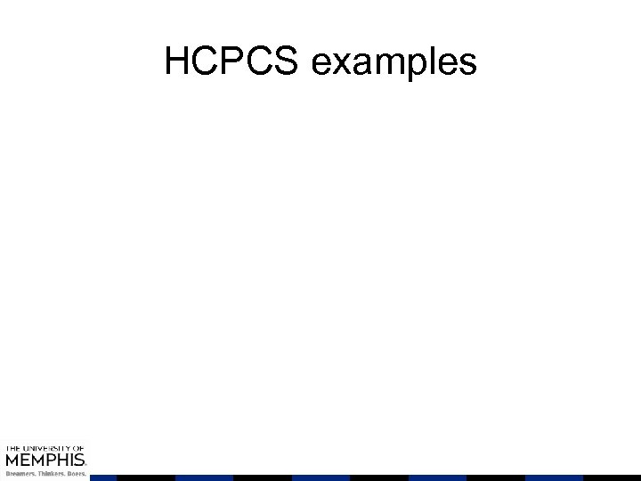 HCPCS examples 