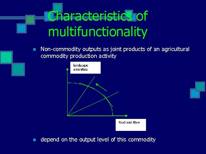 Characteristics of multifunctionality n Non-commodity outputs as joint products of an agricultural commodity production