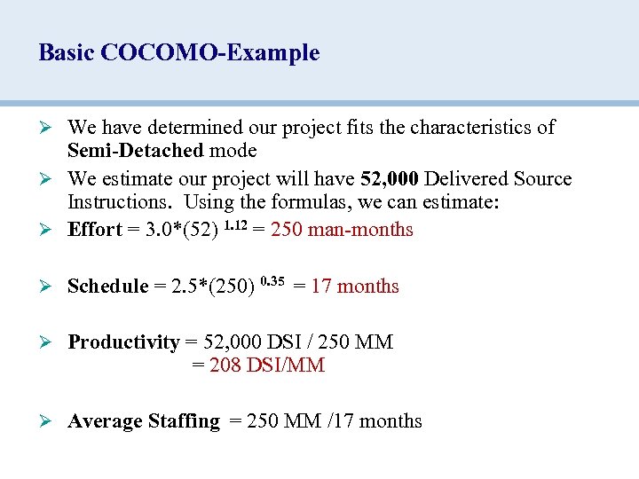 cocomo model example
