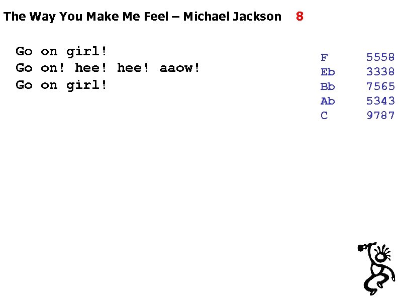 The Way You Make Me Feel – Michael Jackson Go on girl! Go on!