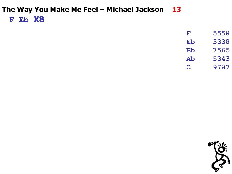 The Way You Make Me Feel – Michael Jackson 13 F Eb X 8