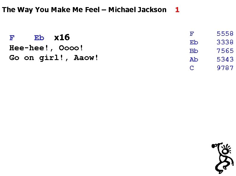 The Way You Make Me Feel – Michael Jackson F Eb x 16 Hee-hee!,