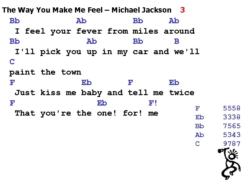 The Way You Make Me Feel – Michael Jackson 3 Bb Ab I feel