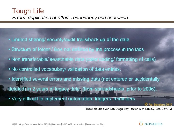 Tough Life Errors, duplication of effort, redundancy and confusion • Limited sharing/ security/audit trails/back