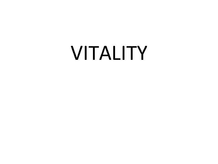 VITALITY 