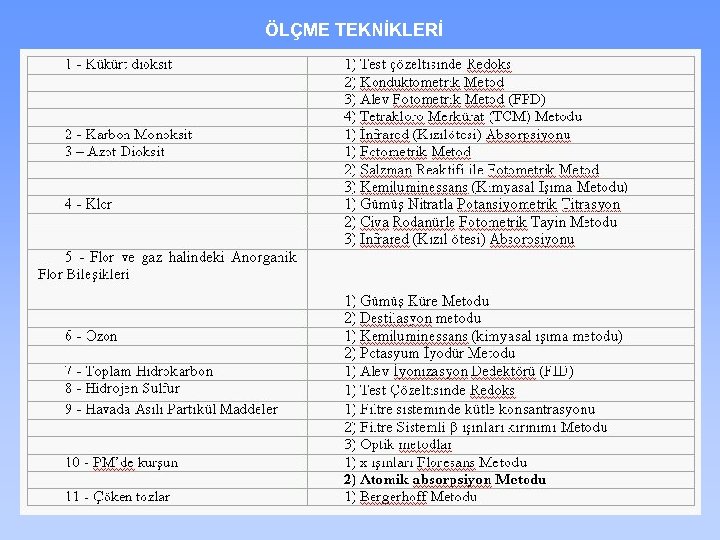 ÖLÇME TEKNİKLERİ 