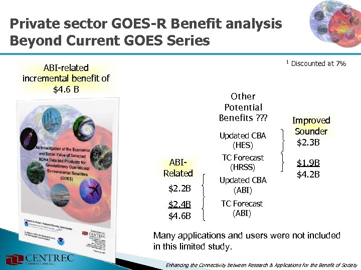 Private sector GOES-R Benefit analysis Beyond Current GOES Series 1 ABI-related incremental benefit of