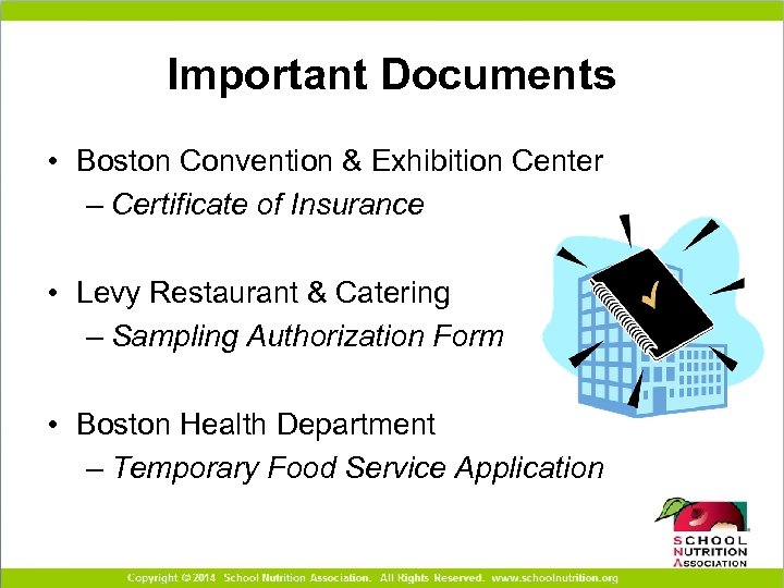 Important Documents • Boston Convention & Exhibition Center – Certificate of Insurance • Levy