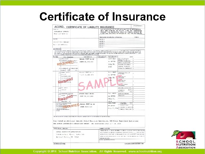 Certificate of Insurance 