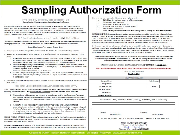 Sampling Authorization Form 