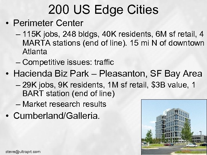 200 US Edge Cities • Perimeter Center – 115 K jobs, 248 bldgs, 40