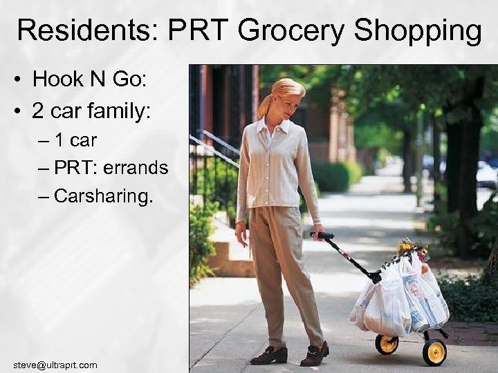 Residents: PRT Grocery Shopping • Hook N Go: • 2 car family: – 1