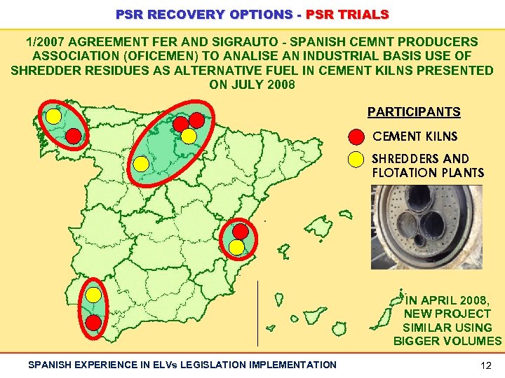 PSR RECOVERY OPTIONS - PSR TRIALS 1/2007 AGREEMENT FER AND SIGRAUTO - SPANISH CEMNT