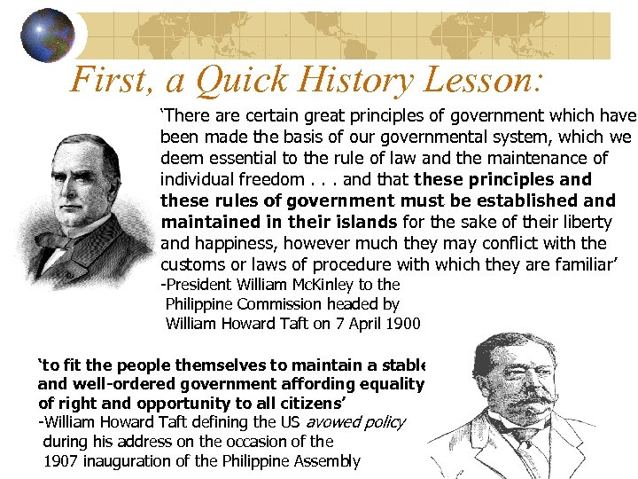 First, a Quick History Lesson: ‘There are certain great principles of government which have