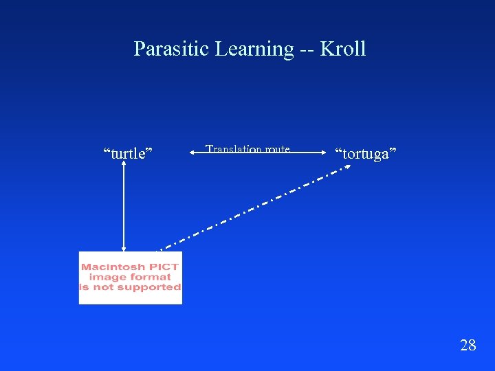 Parasitic Learning -- Kroll “turtle” Translation route “tortuga” 28 