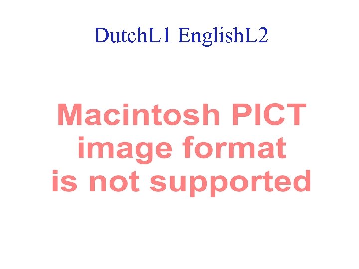 Dutch. L 1 English. L 2 36 