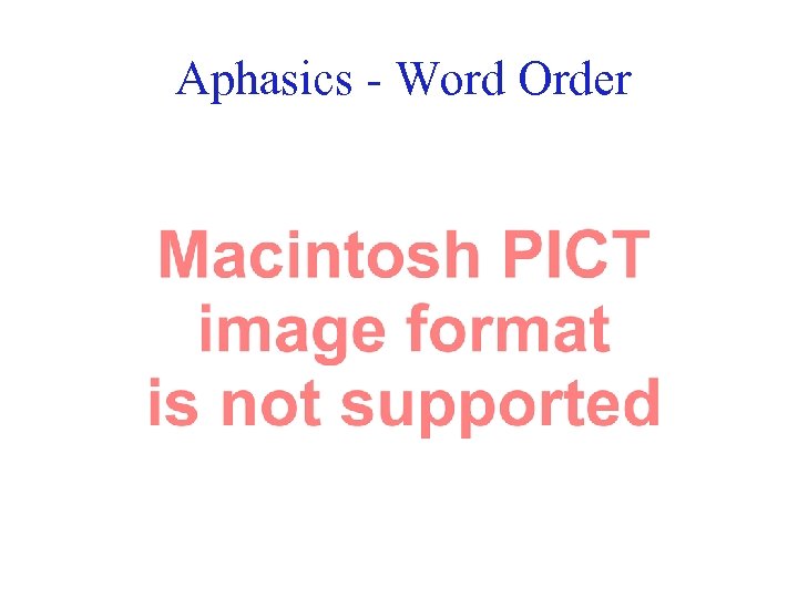 Aphasics - Word Order 40 