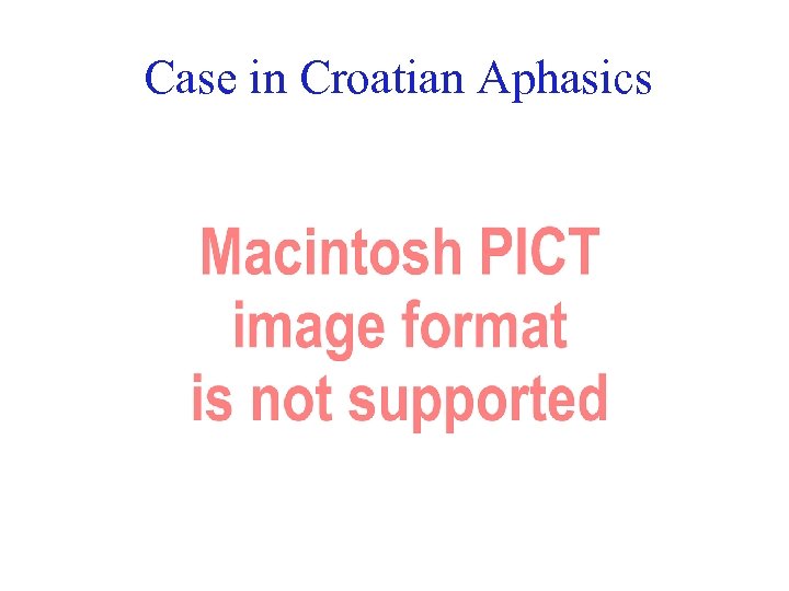 Case in Croatian Aphasics 43 