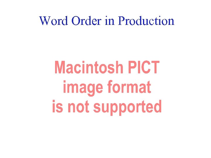 Word Order in Production 44 