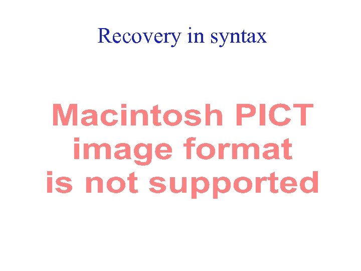Recovery in syntax 48 