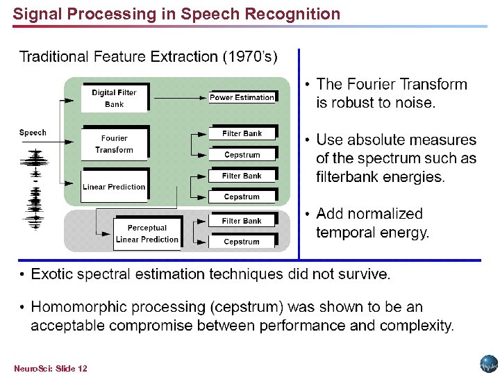 Signal Processing in Speech Recognition Neuro. Sci: Slide 12 