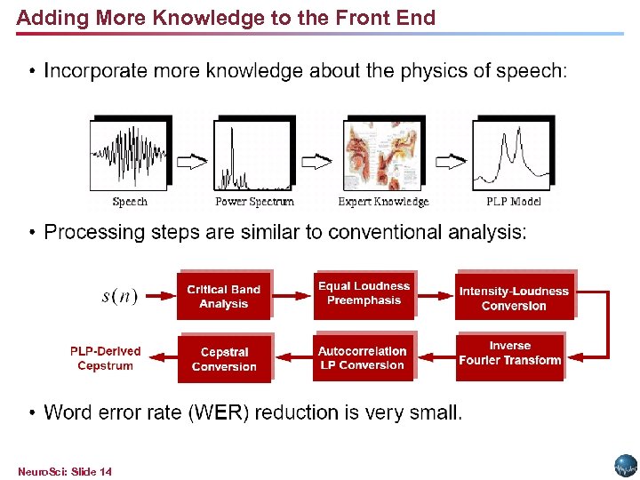 Adding More Knowledge to the Front End Neuro. Sci: Slide 14 