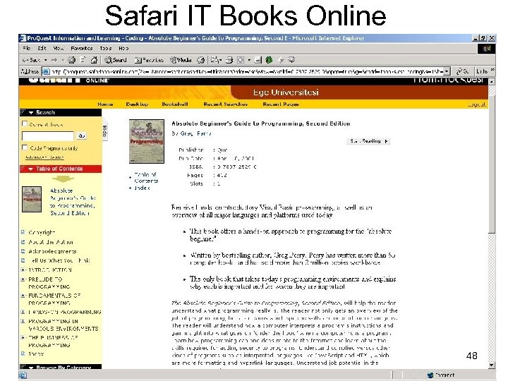 Safari IT Books Online 48 