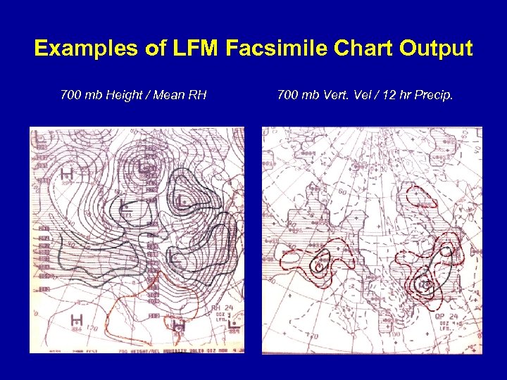 Examples of LFM Facsimile Chart Output 700 mb Height / Mean RH 700 mb