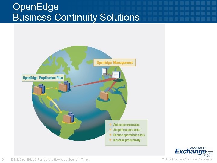 Open. Edge Business Continuity Solutions 3 DB-2: Open. Edge® Replication: How to get Home