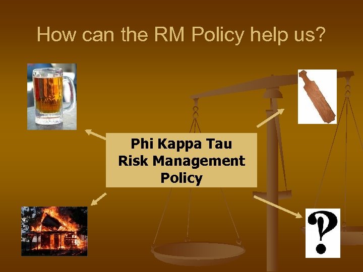 How can the RM Policy help us? Phi Kappa Tau Risk Management Policy 