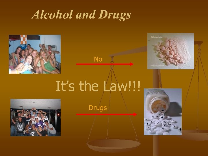 Alcohol and Drugs No It’s the Law!!! Drugs 