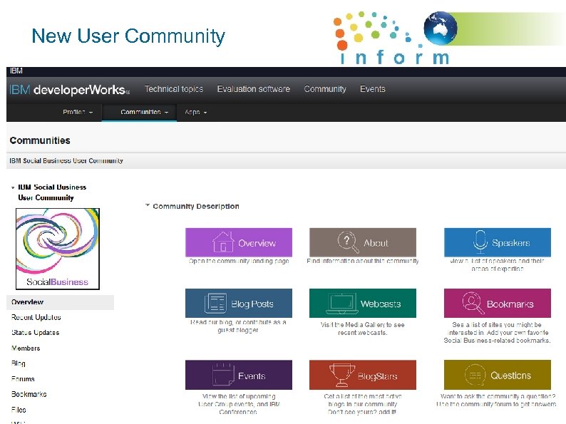 New User Community Meet. Share. Learn. Connect @Aus. LUG #@Inform 2016 March 10 th