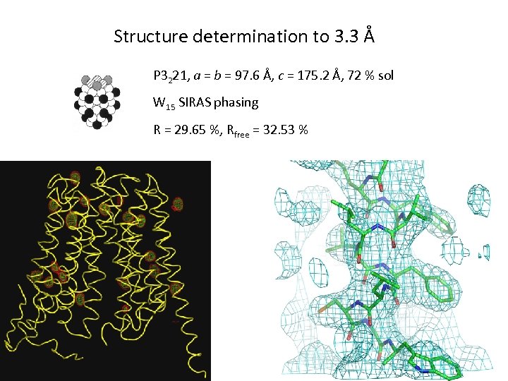 Structure determination to 3. 3 Å P 3221, a = b = 97. 6