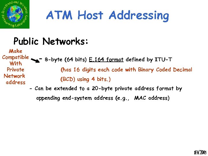 ATM Host Addressing Public Networks: Make Compatible With Private Network address - 8 -byte
