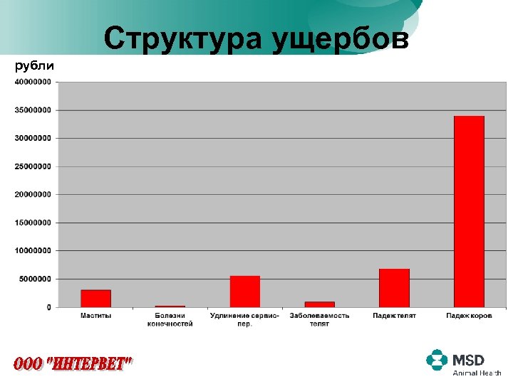 Структура ущербов рубли 