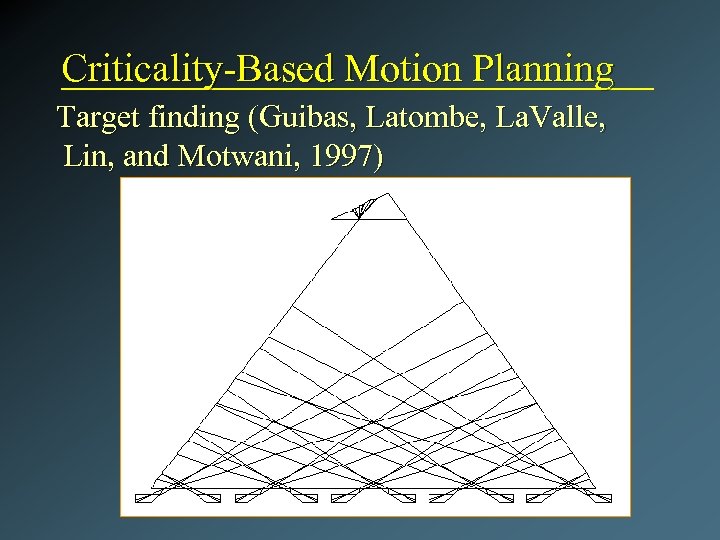Criticality-Based Motion Planning Target finding (Guibas, Latombe, La. Valle, Lin, and Motwani, 1997) 