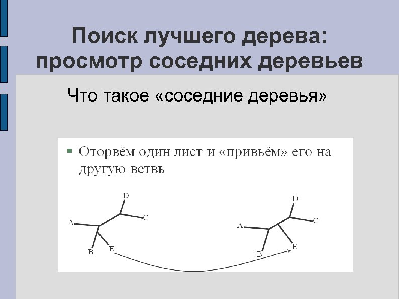 Поиск лучшего дерева: просмотр соседних деревьев Что такое «соседние деревья» 