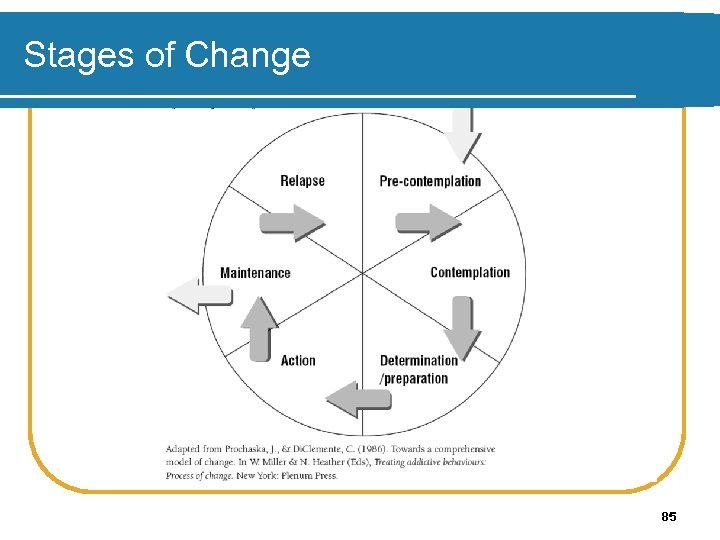 Stages of Change 85 