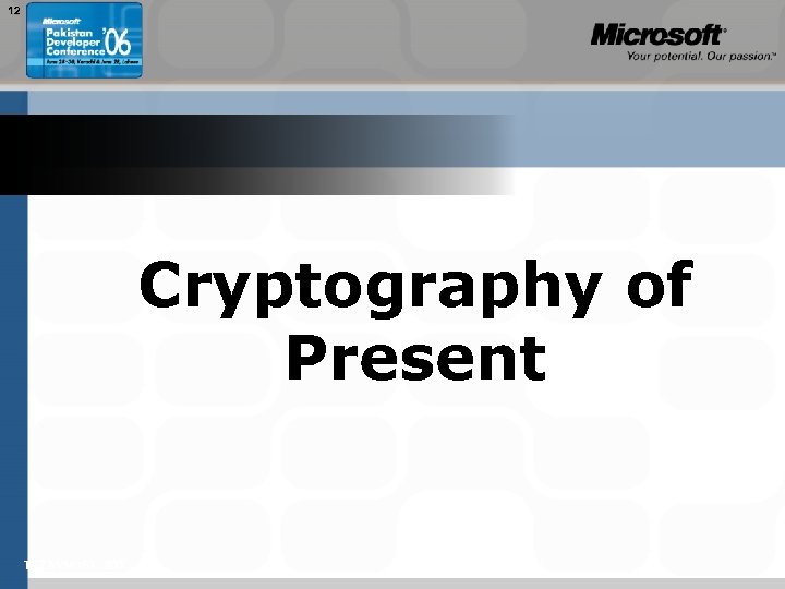 12 Cryptography of Present TEŽAVNOST: 200 