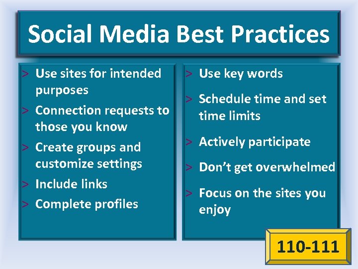 Social Media Best Practices > Use sites for intended purposes > Connection requests to