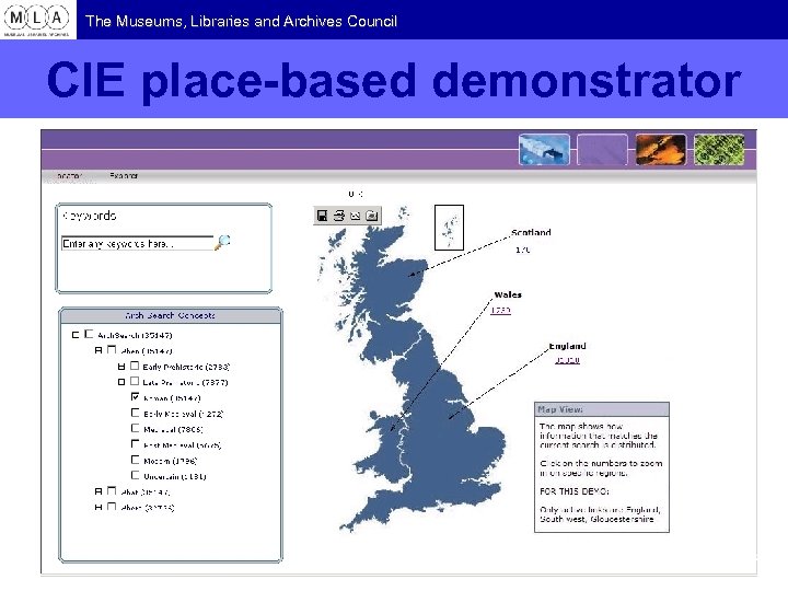 The Museums, Libraries and Archives Council CIE place-based demonstrator 