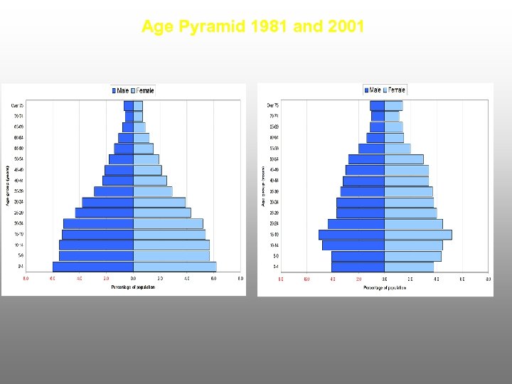 Age Pyramid 1981 and 2001 