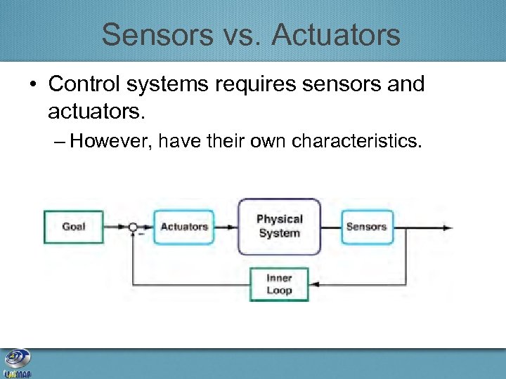 Sensors vs. Actuators • Control systems requires sensors and actuators. – However, have their