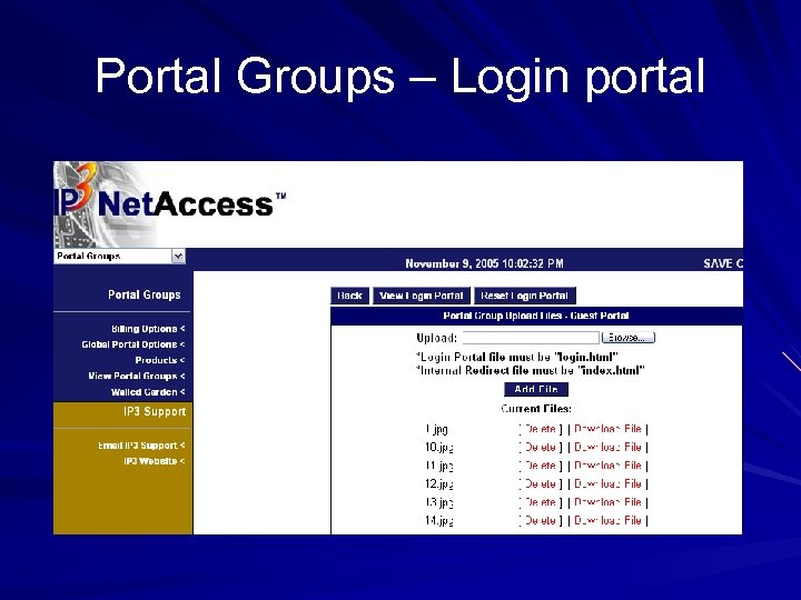 Portal Groups – Login portal 